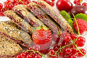 Biscuits with strawberry currant and cherry