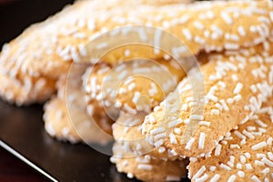 Biscuits with sugar grains