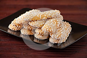 Biscuits with sugar grains