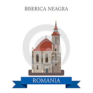 Biserica Neagra Romania Europe flat vector attraction landmark photo