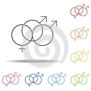 bisexual sign icon. Elements of web in multi colored icons. Simple icon for websites, web design, mobile app, info graphics