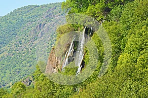 The overlook of Bisheh waterfall , Zagros forests of Lorestan , Iran