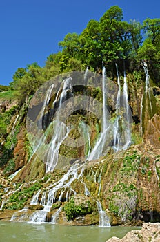 Bisheh waterfall in Zagros forests of Lorestan , Iran