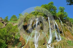 Bisheh waterfall in Zagros forests of Lorestan , Iran