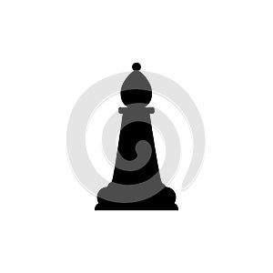 Bishop chess icon. Vector illustration, flat design photo