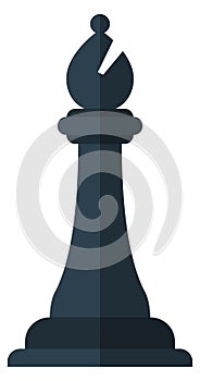 Bishop icon. Black chess figure. Game challenge symbol