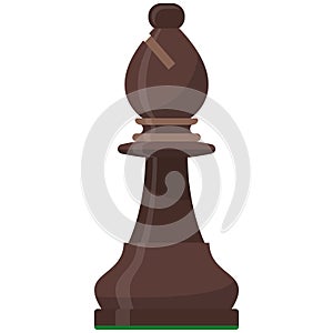 Bishop playing chess piece isolated flat vector icon