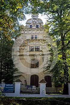 Bishop's Palace in Cathedral Square in historical city center in Kamien Pomorski, Poland.