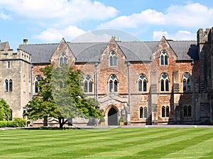 Bishops Palace and courtyard , Wells Somerset UK 