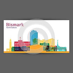 Bismarck city architecture silhouette. photo
