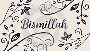 Bismillah calligraphy, Islamic art and religious script vector design Generative AI