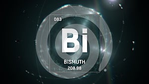 Bismuth as Element 83 of the Periodic Table 3D illustration on green background
