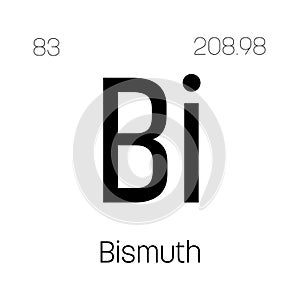 Bismuth, Bi, periodic table element photo