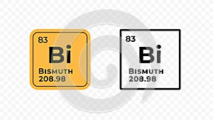Bismuth, chemical element of the periodic table vector