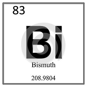 Bismuth chemical element symbol on white background