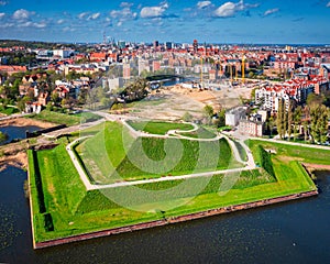Bison bastion, 17th-century fortifications of GdaÅ„sk after renovation. Poland