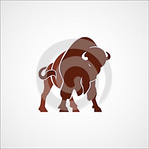 Bison buffalo logo sign isolated photo