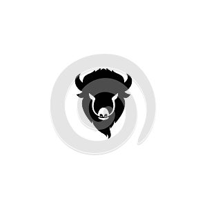Bison head logo icon vector template illustration