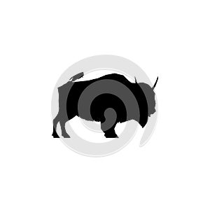 Bison icon. Simple style meat restaurant big sale poster background symbol. Bison brand logo design element. Bison t-shirt