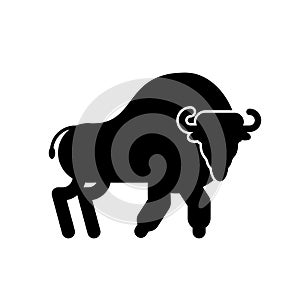 Bison isolated. Aurochs Zubr. Wild Bull. Buffalo Vector illustration