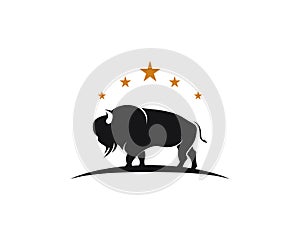 Bison logo icon vector template illustration