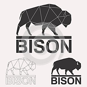 Bison logo set photo