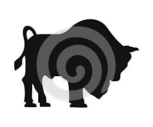 Bison silhouette icon. Isolated on white background