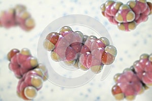 Bisphenol A molecule, 3D illustration. Organic compound used in manufacturing of plastics