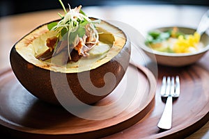 bisque in hollowed-out sourdough bread bowl