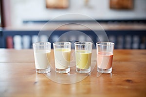 bisque tasting trio in small glass cups