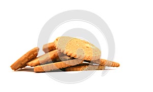 Bisquits on white background