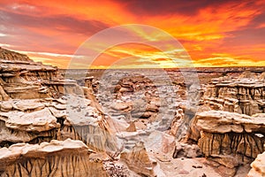 Bisti Badlands, New Mexico, USA hoodoo rock formations photo