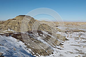 Bisti Badlands Wilderness Area in winter, New Mexico, USA