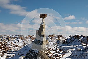 Bisti Badlands Wilderness Area in winter, New Mexico, USA