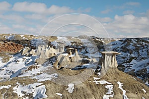 Bisti Badlands Wilderness Area in winter, New Mexico, USA