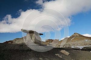 Bisti Badlands Wilderness Area in winter, New Mexico, USA