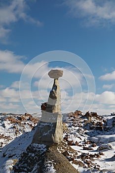 Bisti Badlands Wilderness Area in winter, New Mexico, USA