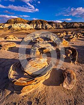 Bisti De Na Zin Wilderness and badlands in New Mexico, America, USA.