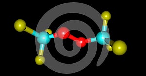 Bistrifluoromethylperoxide molecular structure isolated on black photo