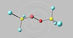 Bistrifluoromethylperoxide molecular structure isolated on grey photo
