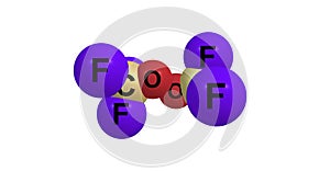 Bistrifluoromethylperoxide molecular structure isolated on white photo