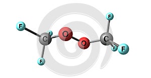 Bistrifluoromethylperoxide molecular structure on white photo