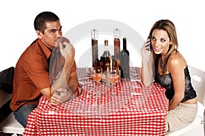 Bistro Couple Ignoring photo
