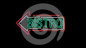 Bistro neon sign.