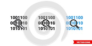 Bit byte icon of 3 types color, black and white, outline. Isolated vector sign symbol.