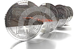 Bit coin BTC the new virtual mone, 3d render