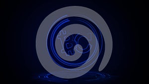 Bit coin in neon effect mp4 video