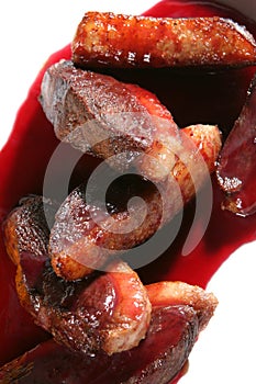 Bit of the duck with vegetable