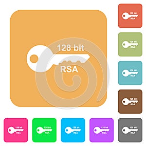 128 bit rsa encryption rounded square flat icons