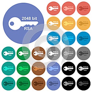 2048 bit rsa encryption round flat multi colored icons